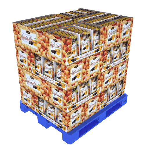 Custom Full Pallet Display With Corrugated Carriers and Pouches