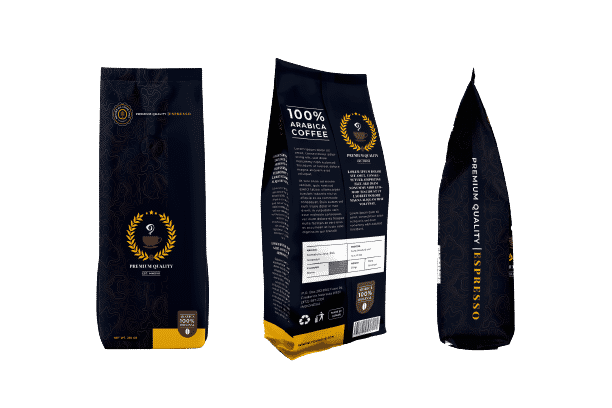 coffee bag packaging gusseted pouch