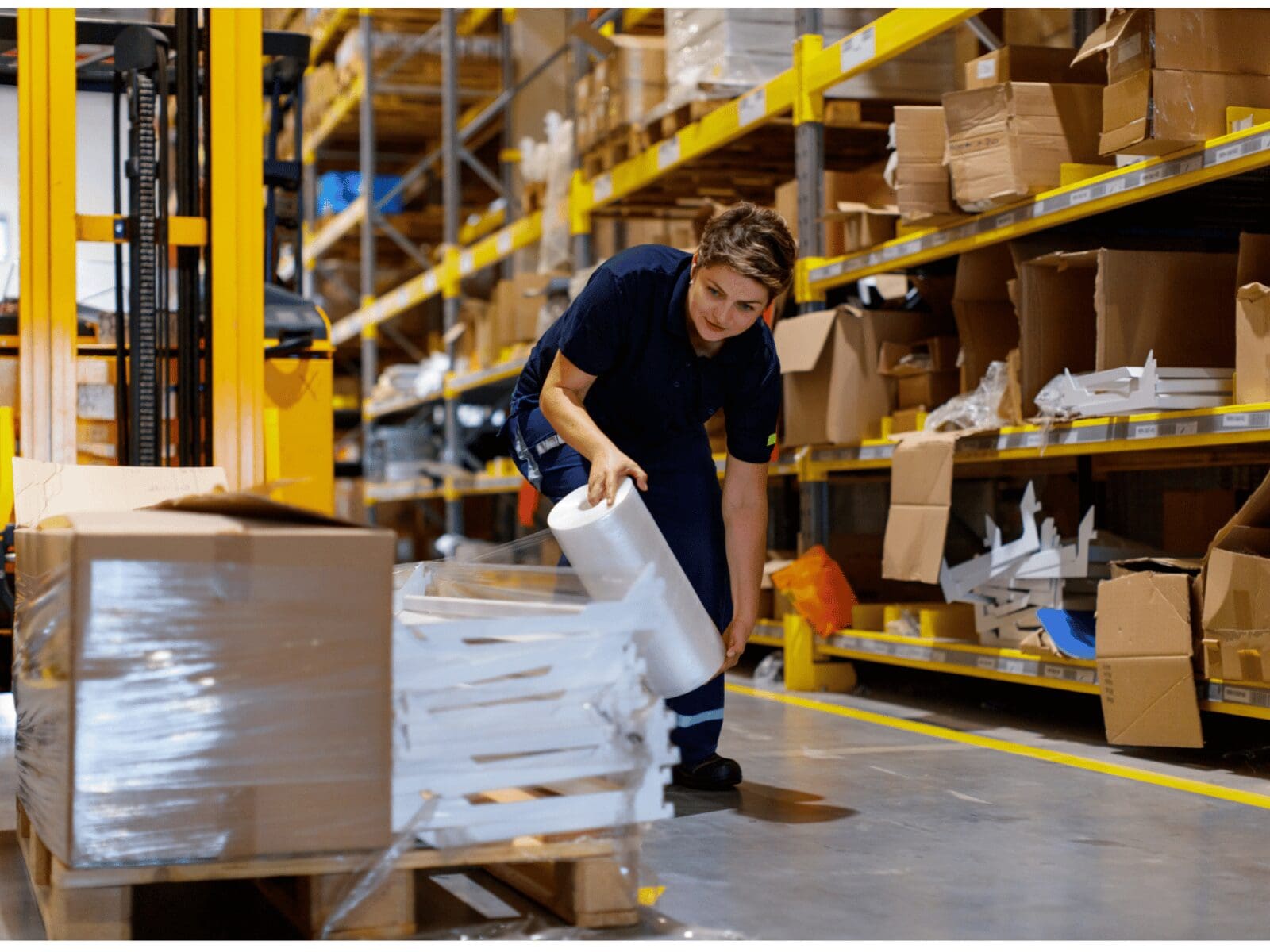 Stretch Film Hand Roll Onto Pallet