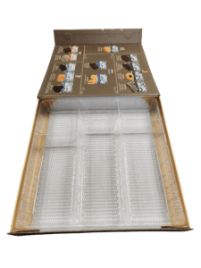 Custom chipboard box with clear thermoform tray