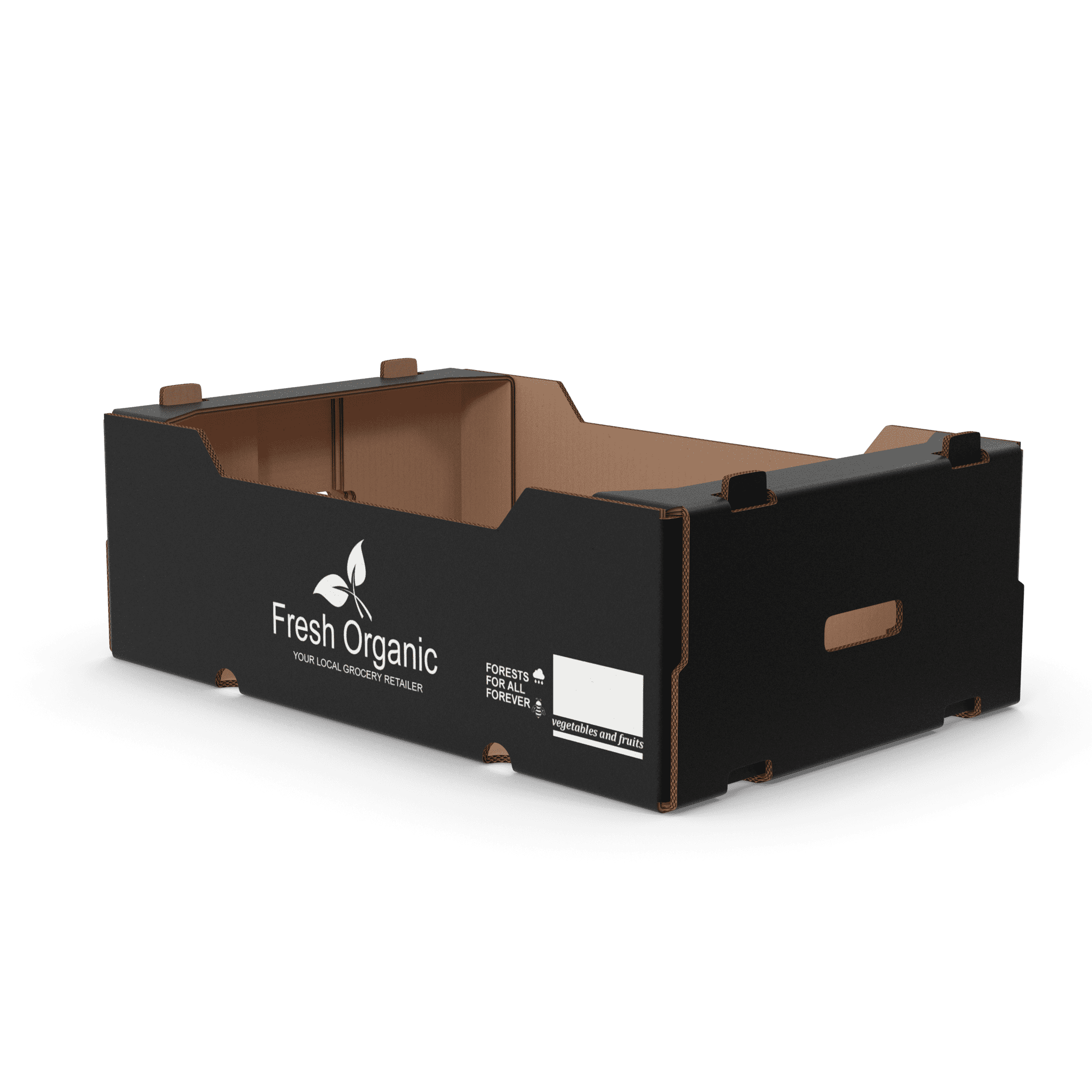 Corrugated Tray Box Black Print