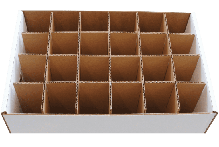 corrugated tray with partitions