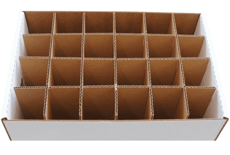 corrugated tray with partitions