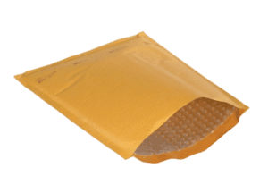 Heat sealed kraft mailer with bubble liner