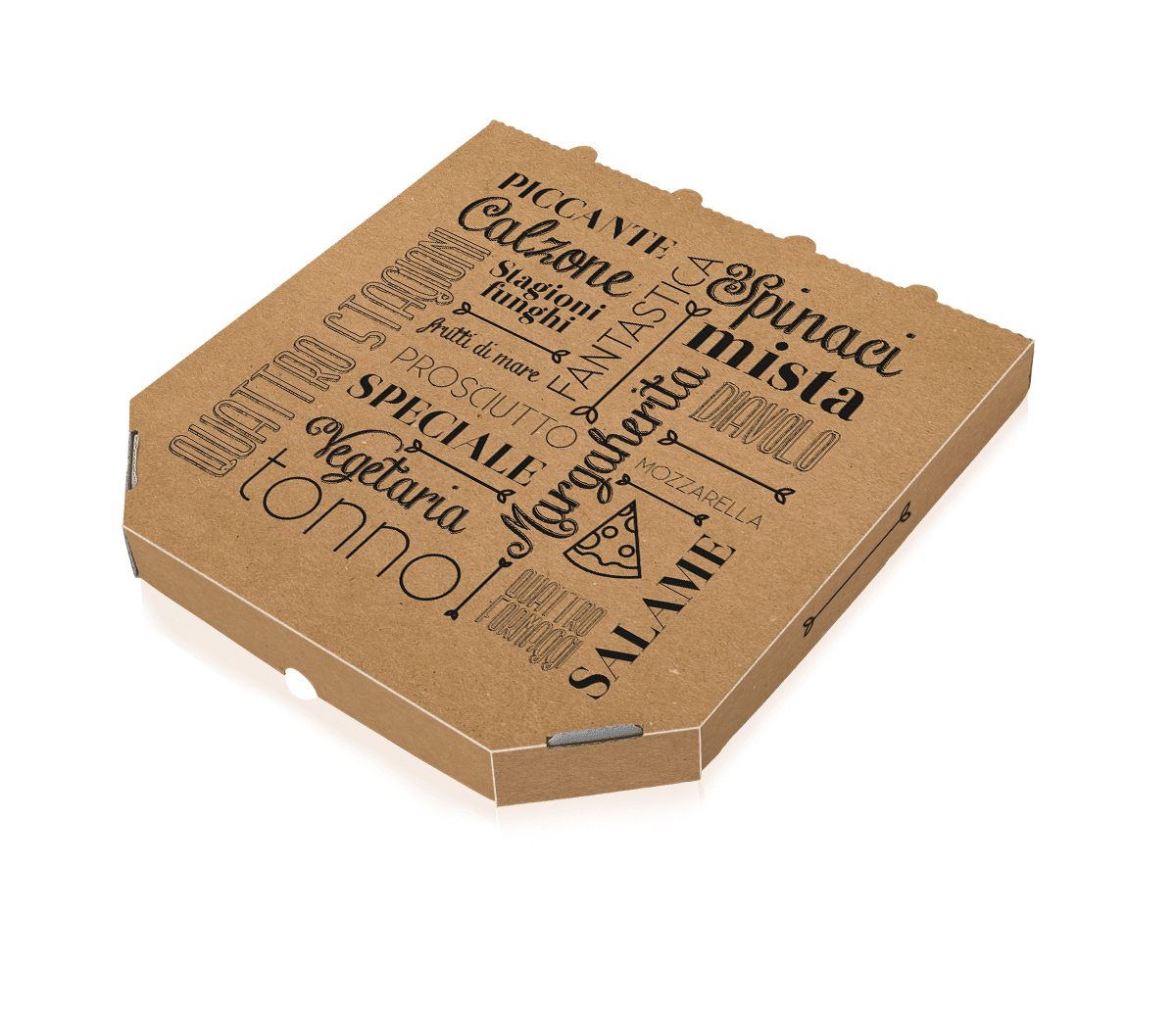 Kraft pizza box with print