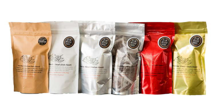 Custom coffee pouches printed and multisku