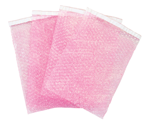 Anti-static self-seal bubble pouches