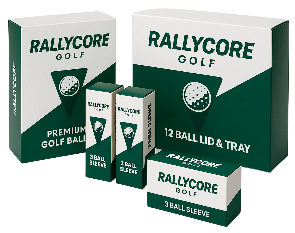 custom corrugated mailer boxes, roll end tuck top (RETT) with cherry locks and dust flaps, folding cartons, golf and sporting goods packaging