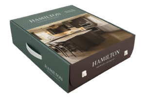 Custom printed corrugated box with handle