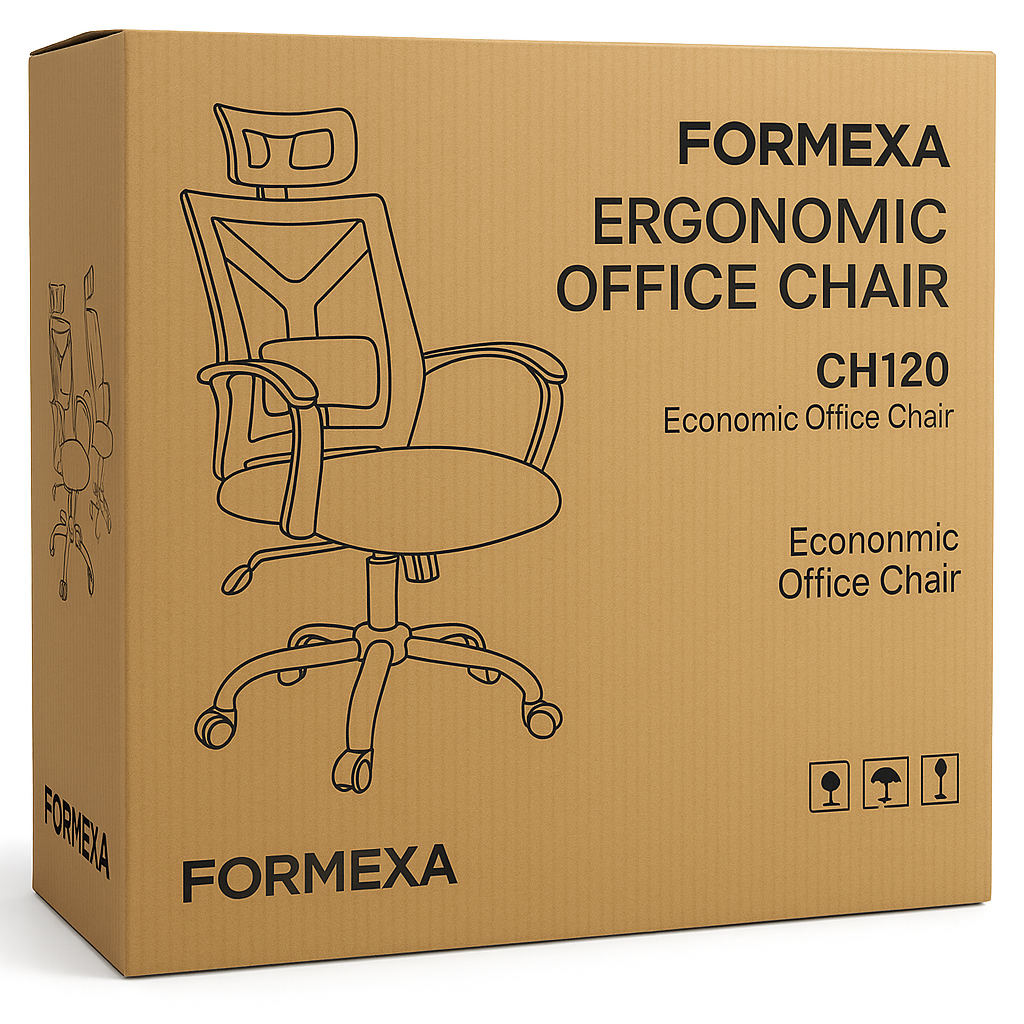 custom printed corrugated box, full overlap (FOL) box, furniture packaging