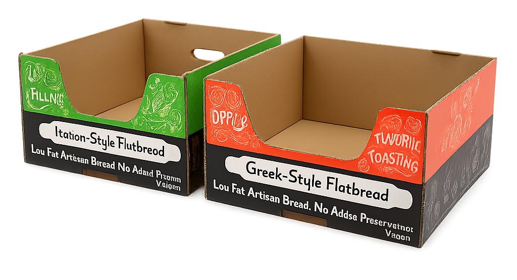 custom printed corrugated tray, carrier, food packaging