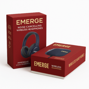custom two piece rigid box with print, electronic packaging