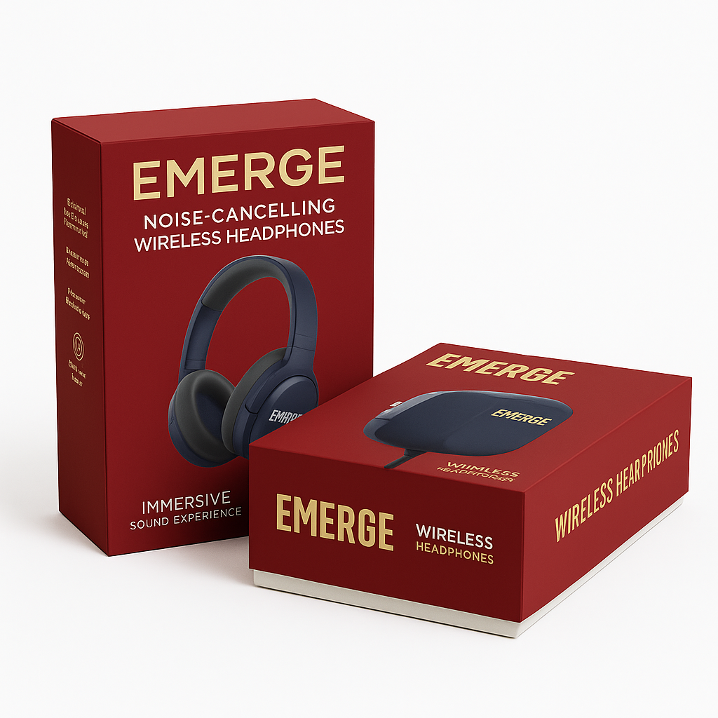 custom two piece rigid box with print, electronic packaging
