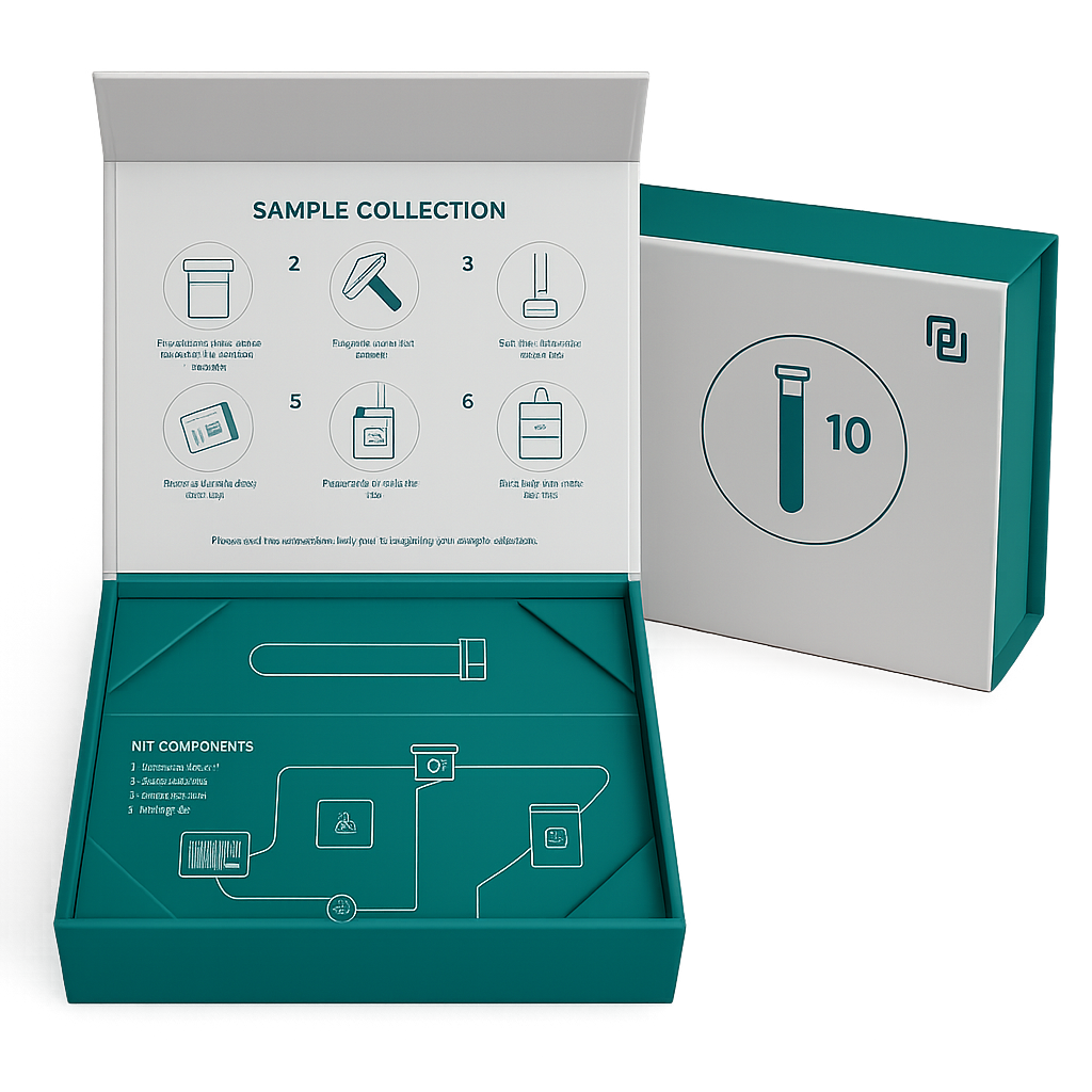 custom rigid box with insert, interior exterior print, medical packaging
