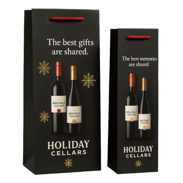 custom wine packaging paper bags with string handle