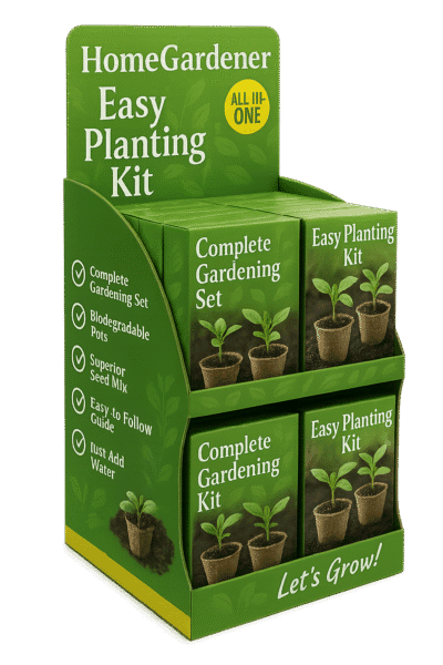 Custom point of purchase (POP) display, floor display, home and gardening packaging, corrugated full overlap box with print
