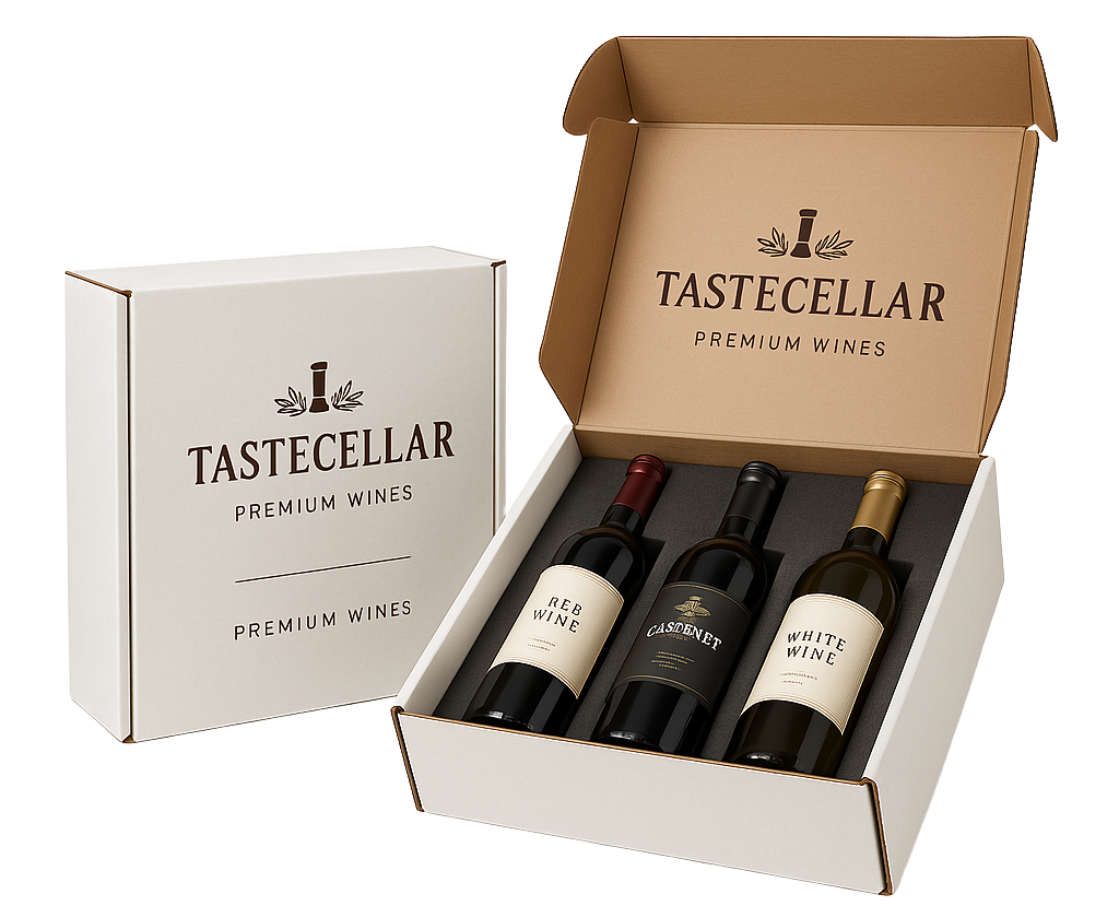custom corrugated mailer, roll end tuck top (RETT) with cherry lock and dust flaps, beverage and wine packaging