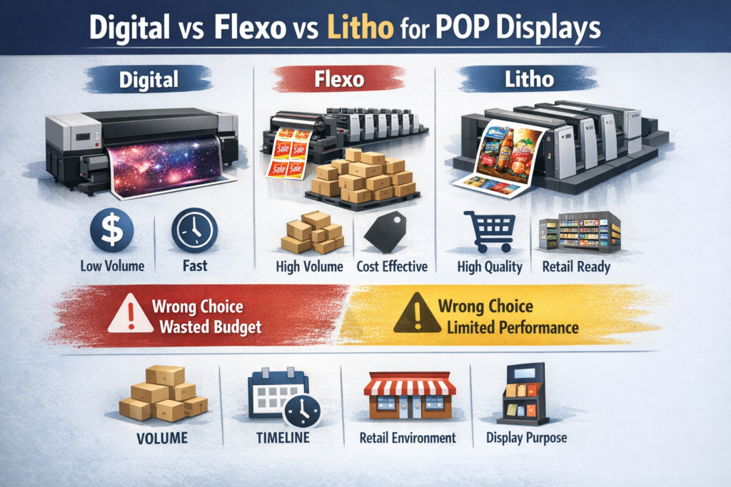 Digital vs Flexo vs Litho for POP Displays - Brown Packaging
