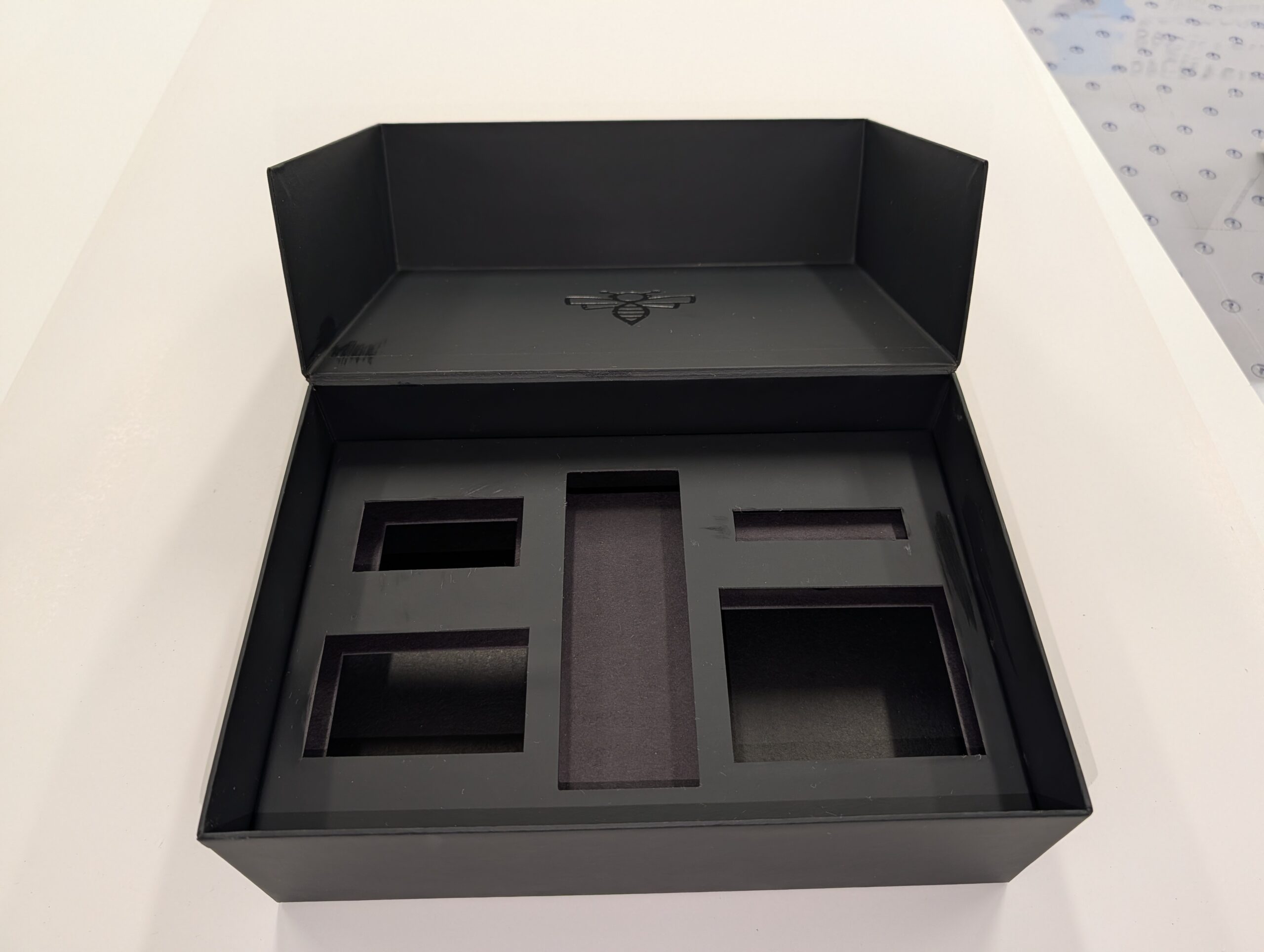 custom printed rigid box with chipboard insert