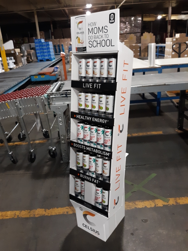 Custom printed corrugated pop floor display