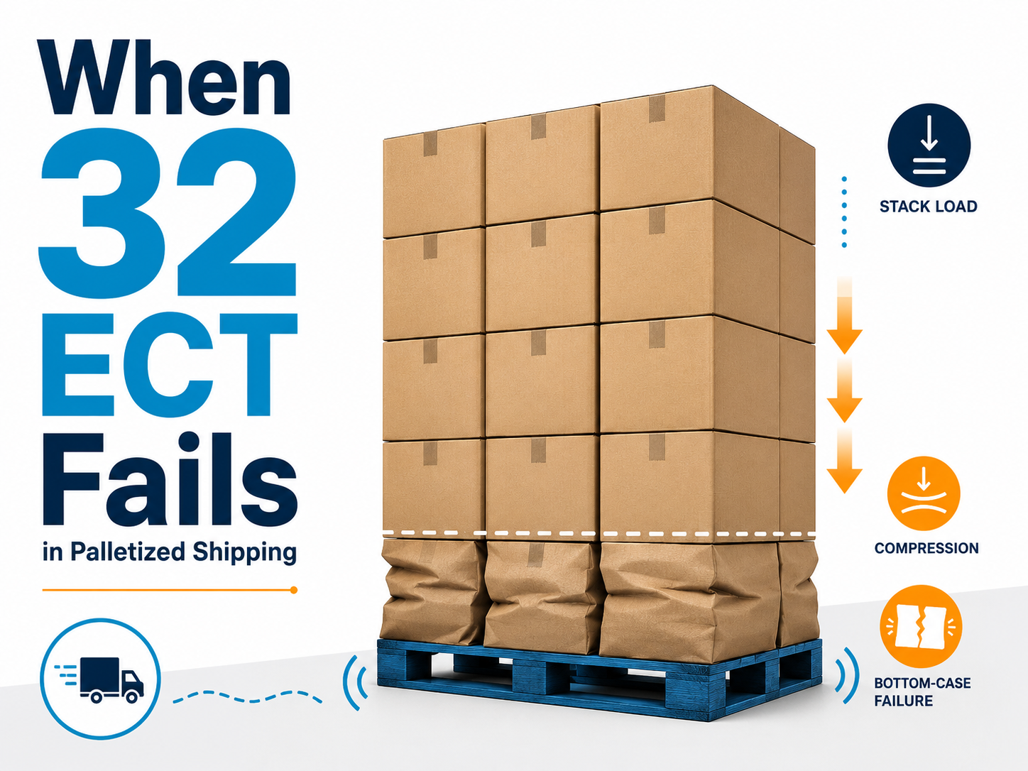 When 32 ECT corrugated shipping boxes fail