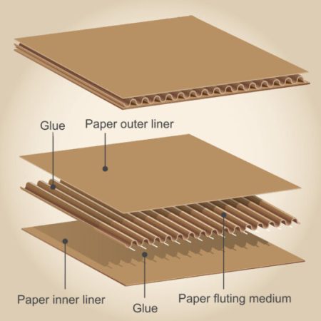 Different parts of a cardboard