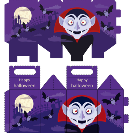 Custom Halloween Holiday Folding Carton 2d dieline with print